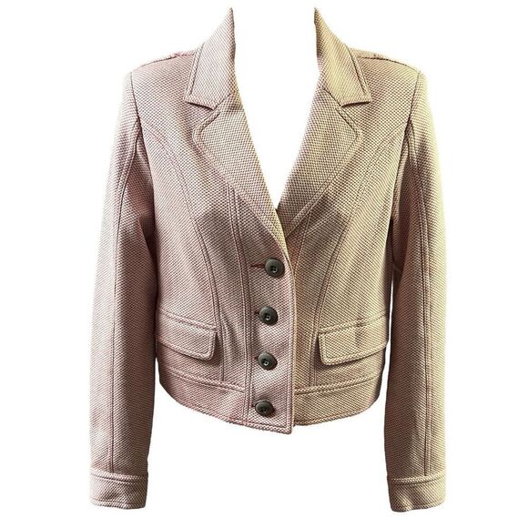 CAbi Blazer Amelia Red White 4-Button Front XS Shoulder Pads 5301 Pockets - Picture 1 of 14